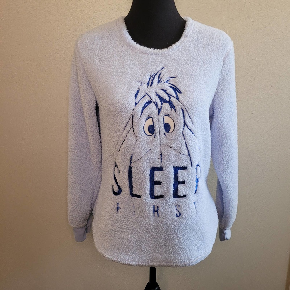 Disney Women's Pajama Top - Light Blue with Eeyore Design